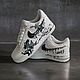Кастомные кроссовки белые nike  AF1, ручная роспись, Волк и Заяц арт. Кроссовки. Olgavolgoart. Роспись одежды и обуви. Кастом. Ярмарка Мастеров.  Фото №4