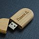 Деревянная флешка WD-2 4Gb с лазерной гравировкой, Подарочные флешки, Москва,  Фото №1