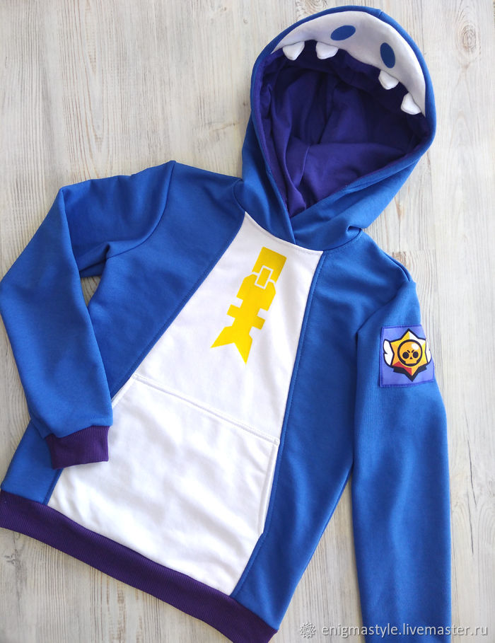 Leon Shark hoodie from the game Brawl Stars, anime hoodie custom made, Sweatshirts and hoodies, Novosibirsk,  Фото №1