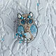 Owl Owl Brooch in sky blue, Brooches, Belgorod,  Фото №1