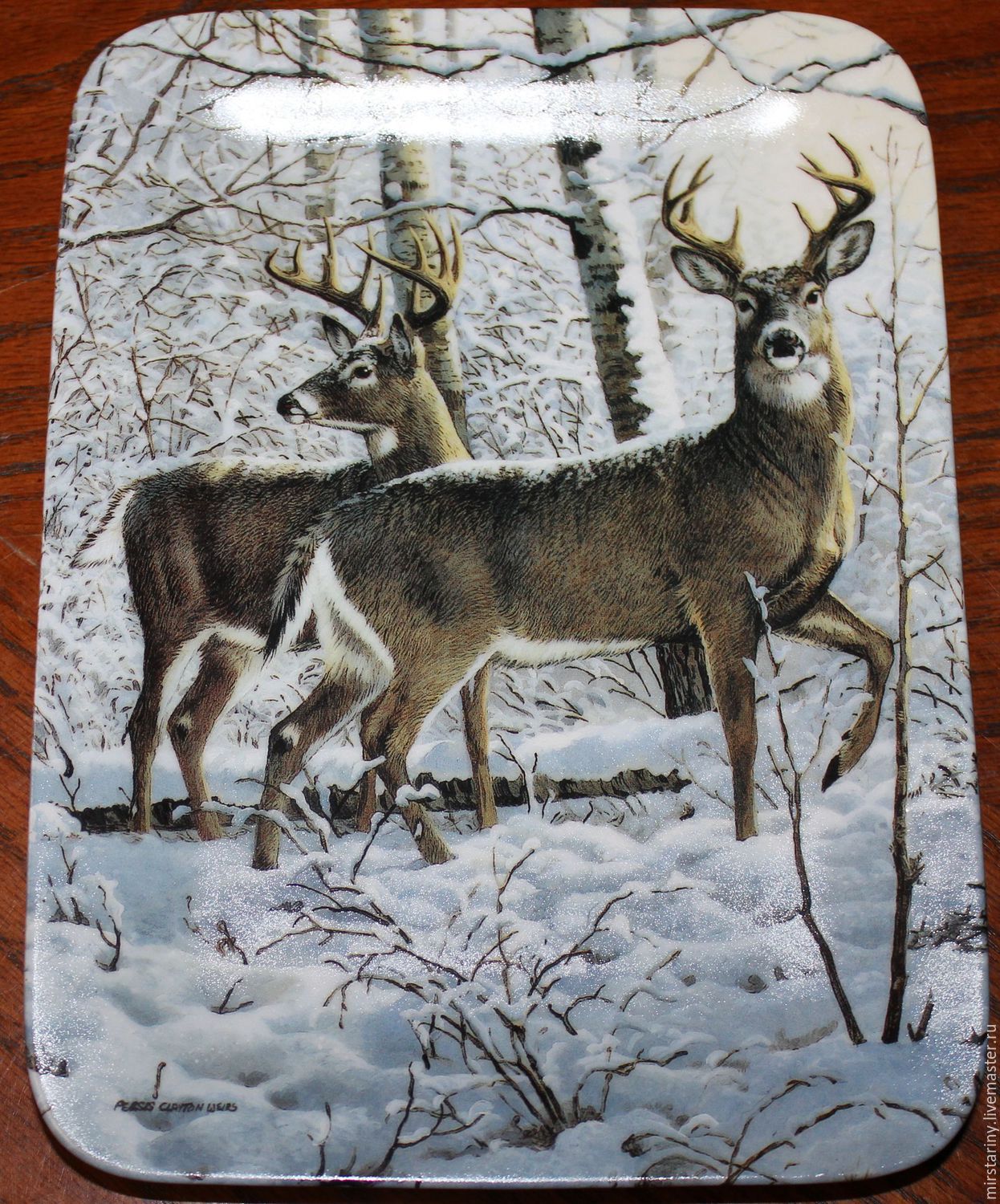 Beautiful Wall Mural Of A Winter Landscape Deer England
