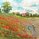 Order Oil painting with poppies 'Field of poppies at Argenteuil' by Claude Monet. Picture&miniature lacquer painting. Livemaster. . Pictures Фото №3