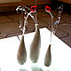  Set of 3 porcelain vases and 3 handmade acrylic tulips, Vases, Dresden,  Фото №1