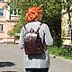 Order  Small women's leather backpack brown Burgundy Lois. Natalia Kalinovskaya. Livemaster. . Backpacks Фото №3