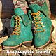 Felted boots, felt boots, lace-up. Green shoes. Boots. валенки Vladimirova Oksana. My Livemaster. Фото №6