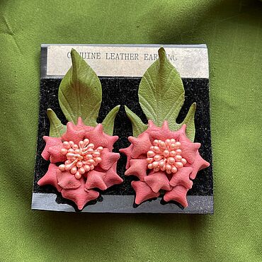 Винтаж ручной работы. Ярмарка Мастеров - ручная работа Винтаж: Кожа. Серьги . Артикул ShE2025. Handmade.