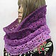 Two-turn snood made of yarn with a gradient in purple-purple color , Snudy1, Petrozavodsk,  Фото №1