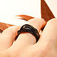 Order Wooden black ring. Woollywood_woodcarving. Livemaster. . Subculture decorations Фото №3
