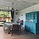 Большой деревянный кухонный буфет для посуды 200 см голубой красный. Кухонная мебель. ARTful mebel - мебель из массива (artful-mebel). Ярмарка Мастеров.  Фото №6