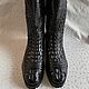 Men's boots made of embossed crocodile skin, with fur!. High Boots. SHOES&BAGS. Online shopping on My Livemaster.  Фото №2