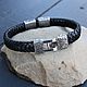 Order Leather Men's Bracelet with Beads silver. kot-bayun. Livemaster. . Braided bracelet Фото №3