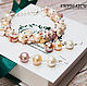 Jewelry set of pearl and opal `Dawn`
