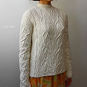 Одежда handmade. Livemaster - original item The dairy women`s sweater with braids. Handmade.