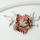 Leather decoration rose Gina. Brooch, barrette or headband. Brooches. lanssveta. My Livemaster. Фото №6