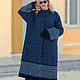 Пальто вязаное Осенний день полушерсть ручная работа, Пальто, Сарапул,  Фото №1