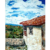 Картины и панно handmade. Livemaster - original item Oil painting Southern House, Crimean landscape. Handmade.