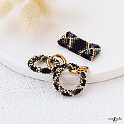 Украшения handmade. Livemaster - original item Congo earrings and a Snake-style ring made of Japanese beads. Handmade.
