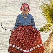 Русское платье "Розовый сад"