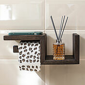 Для дома и интерьера handmade. Livemaster - original item Toilet paper holder with dark oak shelf. Handmade.