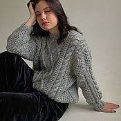 Одежда handmade. Livemaster - original item Jerseys: Grey sweater basic oversize in stock one. Handmade.
