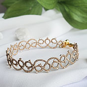 Украшения handmade. Livemaster - original item Delicate Handmade Lace Braided Bracelet, Golden. Handmade.
