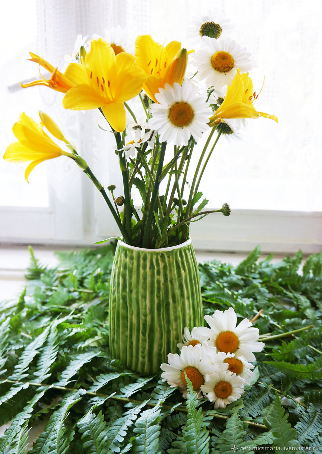  Салатовая керамическая ваза для цветов, декор для дома, Вазы, Мытищи,  Фото №1