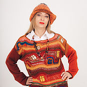 Одежда handmade. Livemaster - original item Hundertwasser Window sweater option 13. Handmade.