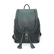 Сумки и аксессуары handmade. Livemaster - original item Backpacks: Backpack women`s leather green Jeanne Mod. R. 50-732. Handmade.