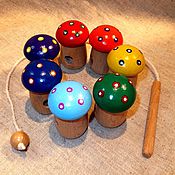 Куклы и игрушки handmade. Livemaster - original item Wooden toy Lacing rainbow Mushroom. Handmade.