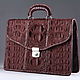 Order Crocodile leather briefcase, inner filling-IMA0562K1 leather. CrocShop. Livemaster. . Brief case Фото №3