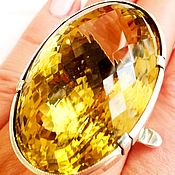 Кольцо"Венера"кварц волосатик,бриллианты,золото 750