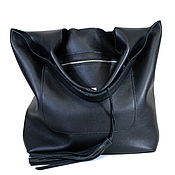 Сумки и аксессуары handmade. Livemaster - original item Bag Trunk Leather Black Bag Package String Bag Huge Shopper T-shirt. Handmade.