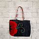 Bag grey shopper "Red Flower", Shopper, Novosibirsk,  Фото №1