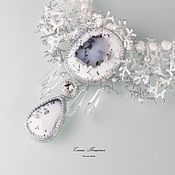 Украшения handmade. Livemaster - original item White Stone Necklace White Winter with Swarovski Crystals. Handmade.