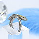 Calla ring in 925 sterling silver with black rhodium and gold plated IV0023. Rings. Sunny Silver. My Livemaster. Фото №6