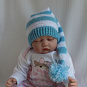 Hat and booties for newborn "Melange"