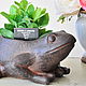 Order Planter-pot Frog of concrete in the style of Provence Shabby. Decor concrete Azov Garden. Livemaster. . Vases Фото №3