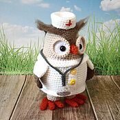 Куклы и игрушки handmade. Livemaster - original item Soft toys: Owl Doctor. Handmade.