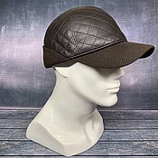 Аксессуары handmade. Livemaster - original item Demi-season brown baseball cap. Handmade.