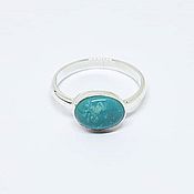 Кольцо серебро, кольцо с натуральным камнем, тонкое кольцо минимализм
