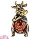 The bull is the symbol of the year. Figurine made of brass. amber stand. Christmas gifts. ARTBEGEMOT studio. My Livemaster. Фото №6