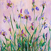 Картины и панно handmade. Livemaster - original item Painting delicate Irises in oil. Painting as a gift Irises.. Handmade.