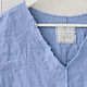 Order Light blue blouse with a V-neck made of 100% linen. etnoart. Livemaster. . Blouses Фото №3