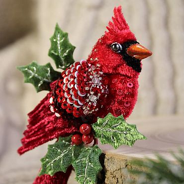 Украшения ручной работы. Ярмарка Мастеров - ручная работа Красный кардинал. Handmade.