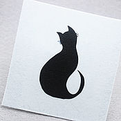 Материалы для творчества handmade. Livemaster - original item Felt pattern for brooch Cat black 2. Handmade.