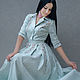 Jacquard floor-length dress with embroidery 'Morning sky', Dresses, Vinnitsa,  Фото №1