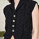Black vest for women. Vests. SHAPAR - knitting clothes. My Livemaster. Фото №4