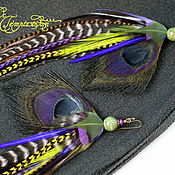 Украшения handmade. Livemaster - original item Feather earrings with black peacocks. Handmade.