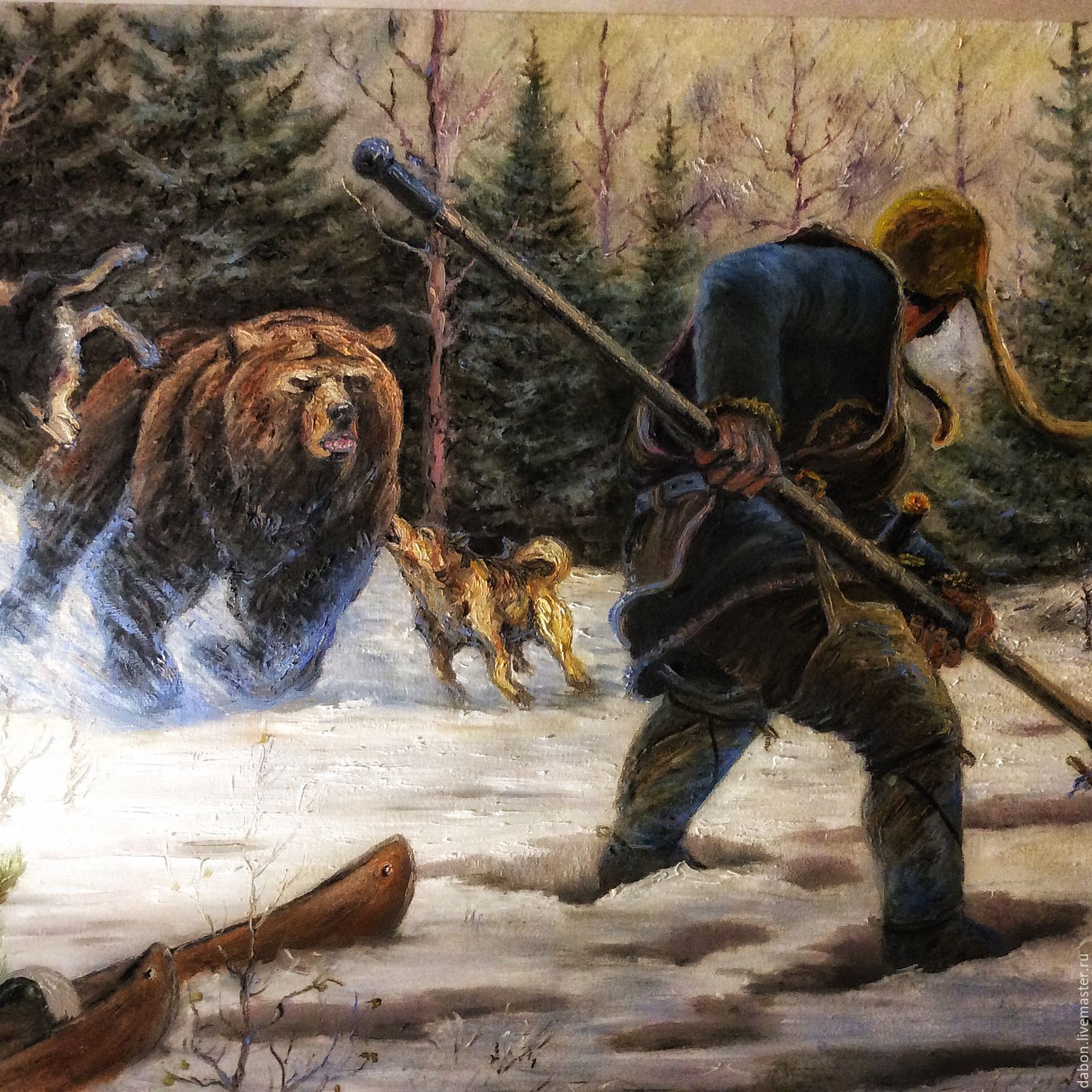 Охота на медведя 2. Охота в древней Руси. Охота на медведя с рогатиной на Руси. «Медвежья охота» Абратов.