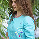 dresses: Light turquoise with flowers. Dresses. Алена Тимофеева (indeeza). Online shopping on My Livemaster.  Фото №2